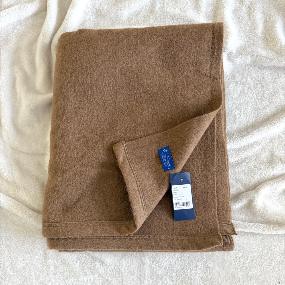 Luxury Brown Wool Throw Blanket - Unbranded